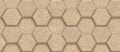 3D hexagon made of yellow Marble decor. Material brown matt marble.