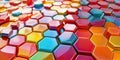 3D Hexagonal Texture Background Design , Abstract 3D Hexagon Pattern Rendering , Geometric Hexagonal 3D Texture Background Royalty Free Stock Photo