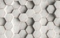 3d hexagons background, made of marble material in frontal view. 3d render illustration. Royalty Free Stock Photo