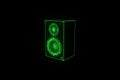 3D HIFI Speaker in Wireframe Hologram Style. Nice 3D Rendering Royalty Free Stock Photo