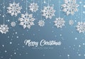 3D High Quality Origami Merry Christmas and Happy New Year Background with Falling Snow . Isolated Vector Elements Royalty Free Stock Photo