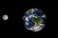 3d high resolution rendered Planet Earth and the moon.
