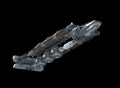 Detailed interstellar spaceship isolated on black Royalty Free Stock Photo