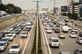 D100 Highway Turkey Istanbul Bostanci, traffic is very busy.