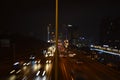 D100 Highway Turkey Istanbul Maltepe Esenkent, traffic is not intensive. Night shooting
