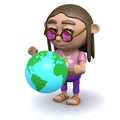 3d Hippy looks at the world