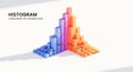 3D Histogram of Overlapping Test Distributions Royalty Free Stock Photo