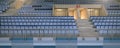 3d hockey stadium with an empty seating rows rendering Royalty Free Stock Photo