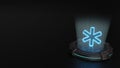 3d hologram symbol of asterisk icon render