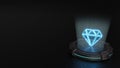 3d hologram symbol of diamond icon render