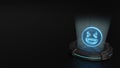 3d hologram symbol of emoticons laughing 1 icon render