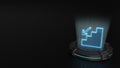3d hologram symbol of fallen icon render