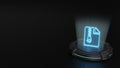 3d hologram symbol of file archive icon render