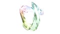 3d holographic abstract object Fluid round abstract shape 3d