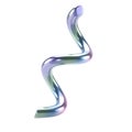 3d holographic abstract spiral shape. Glossy geometric primitives isolated transparent png. Iridescent trendy design