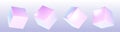 3d holographic cube render. Abstract box shape