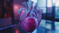 3d holographic model of heart transplant simulation Royalty Free Stock Photo