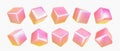 3d holographic prism cube with abstract light
