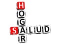 3D Home Health Hogar Salud Crossword on white background