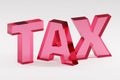 3d Home tax concept, residential, real estate property, land, building annual taxation. Word, Tax