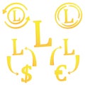 3D Honduran Lempira currency symbol icon of Honduras