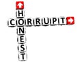 3D Honest Corrupt Crossword Royalty Free Stock Photo