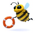 3d Honey bee lifeguard Royalty Free Stock Photo
