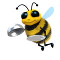 3d Honey bee silver service Royalty Free Stock Photo