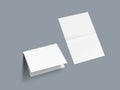 3D Horizontal Fold Blank White Brochure Template