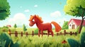 2d Horse and horse house and environoments