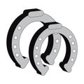 3D horse shoe on white background. Equine tools.