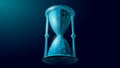 3D Hourglass time flow clock. Business strategy countdown work deadline. Past future analysis coaching. Futuristic