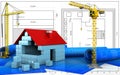 3d of house blocks construction