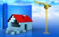 3d of house blocks construction