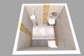 3D bathroom interior render in Armenia Royalty Free Stock Photo