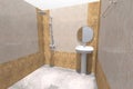 3D bathroom interior render in Armenia Royalty Free Stock Photo