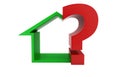 3d house question mark concept