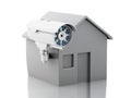 3d House with security CCTV camera. Royalty Free Stock Photo