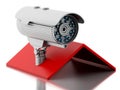 3d House with security CCTV camera. Royalty Free Stock Photo