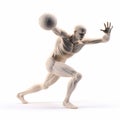 3d Human Body Kicking Ball In Auto Body Works Style