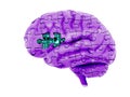 3d human brain illustration made of joint jigsaw puzzle missing one circuit electronic artificial intelligence evolution technolog