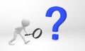 3D human detect and get information from a question mark Royalty Free Stock Photo
