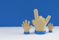 3D Human Hand Gesture Symbol Design, 3D Render Illustration