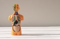 3d human model with inner organs inside. Medical anatomical background with copy space for text Royalty Free Stock Photo