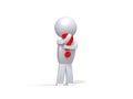 3d human with a red question mark Royalty Free Stock Photo