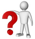 3d human with a red question mark Royalty Free Stock Photo