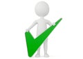 3d humanoid character with a checkmark sign Royalty Free Stock Photo