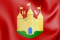 Huy coat of arms Liege province, Belgium. 3D Illustration