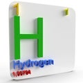 3d hydrogen card of the periodic table of elements