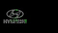 3D HYUNDAI Motor Company logo on black bg. South Korean car brand. Car industry background. Car Concept. For title, text